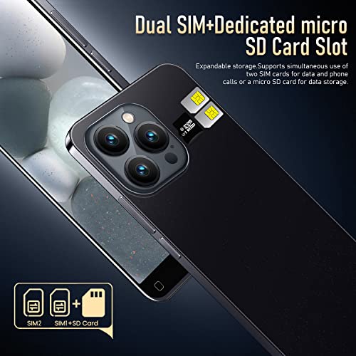 JtQtJ 2023 New Smartphones, Cheap Mobile Phones with 5.0" HD Display, Dual SIM, Dual Cameras, 8GB ROM, Wifi,GPS,Bluetooth Cell Phones (i14Pro-Blue)