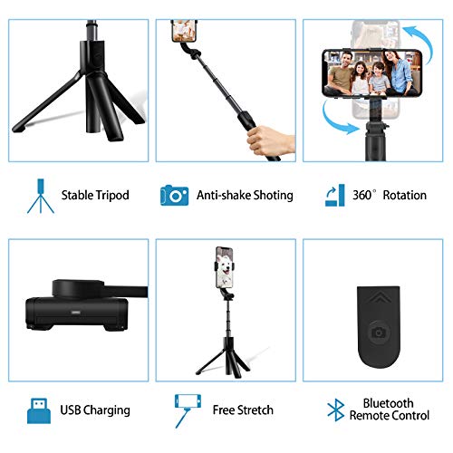 Gimbal Stabilizer for Smartphones, Portable Phone Gimbal with Wireless Remote, Mobile Phone Stabilizer Gimbal for Vlog Youtuber, Compatible with iPhone and Android Smartphones