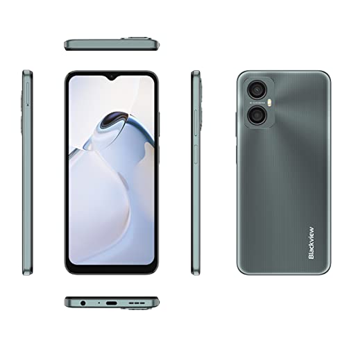 Blackview Mobile Phones Sim Free Unlocked, A52 Android 12 Phones, 3GB+32GB/TF1TB, Octa-Core, 13MP+5MP, 5180mAh, Dual SIM Smartphone, 6.517 inch HD+ IPS Screen, Face & Fingerprint Unlock-Polar Night