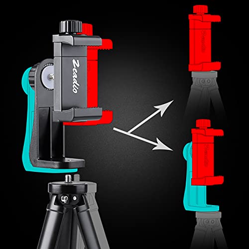 zeadio Smartphone Tripod Mount Adapter, Cell Phone Tripod Holder with Wireless Remote Shutter, Selfie Stick Monopod Adjustable Clamp, Fits for All iPhone and Android Smartphones