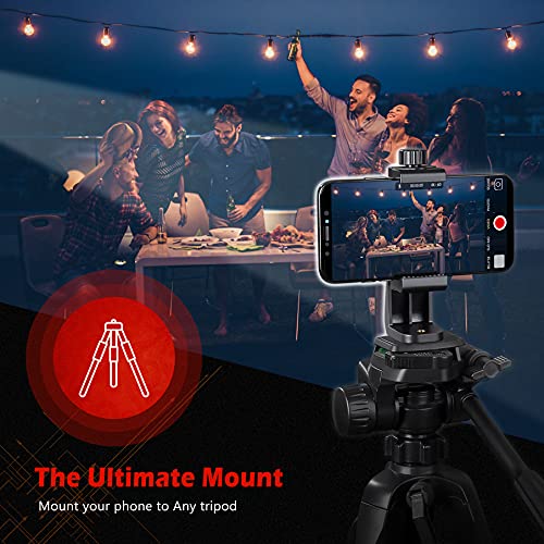 zeadio Smartphone Tripod Mount Adapter, Cell Phone Tripod Holder with Wireless Remote Shutter, Selfie Stick Monopod Adjustable Clamp, Fits for All iPhone and Android Smartphones