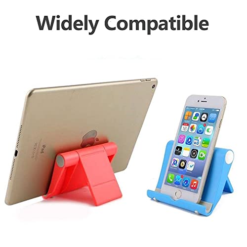 FadyDail 2 Pack Mobile Phone Stand Holder for Desk Adjustable Compatible with iPhone 13 12 Pro Max 11 SE XS XR 8 Plus 6 7 Samsung Galaxy Note20 S20 S10 S9 S8 Cell phone Holder Foldable (Black)