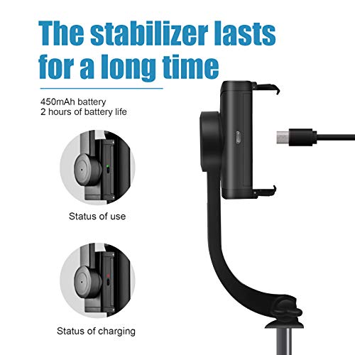 Gimbal Stabilizer for Smartphones, Portable Phone Gimbal with Wireless Remote, Mobile Phone Stabilizer Gimbal for Vlog Youtuber, Compatible with iPhone and Android Smartphones