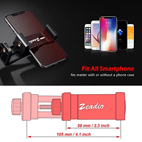zeadio Smartphone Tripod Mount Adapter, Cell Phone Tripod Holder with Wireless Remote Shutter, Selfie Stick Monopod Adjustable Clamp, Fits for All iPhone and Android Smartphones