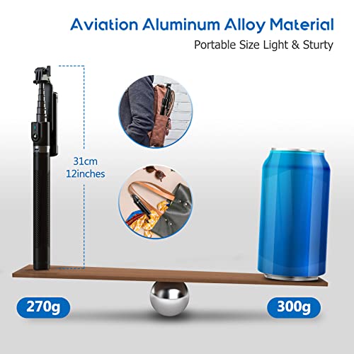 Selfie Stick Phone Tripod with Remote and LED Fill Lights - ASHINER 180cm Heigh Cell Phone Holder for Travel, Vlogging, Live Streaming Video and Photos, Phone Stand Compatible with iPhone and Android