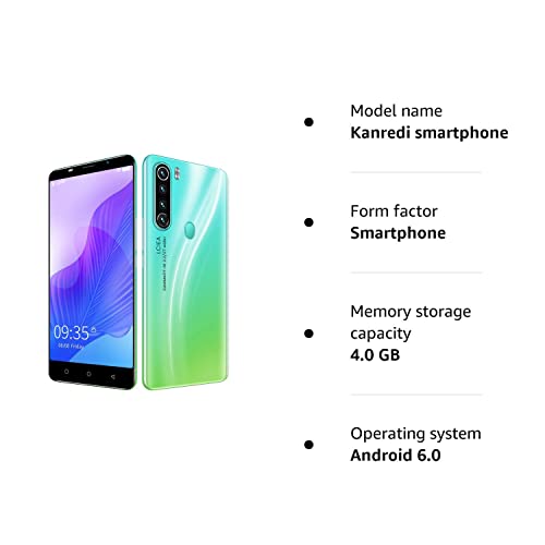 Kanredi Cheap Mobile Phones, 5.0" Android Smartphones, 4GB ROM(Scalable to 128GB), Dual Camera,3G/GSM Dual SIM Cell Phones (N80-Green)