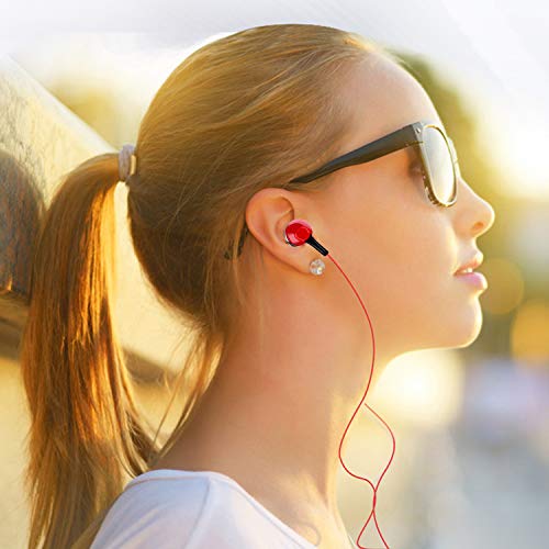 Earbuds for kindle Fire（Red）Earphone for Kindle eReaders, Fire HD 8 HD 10, Voyage Oasis Earbuds, In Ear Headset Smart Android Cell Phones Wired Earbuds Prepare for TikTok