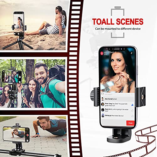 zeadio Smartphone Tripod Mount Adapter, Cell Phone Tripod Holder with Wireless Remote Shutter, Selfie Stick Monopod Adjustable Clamp, Fits for All iPhone and Android Smartphones