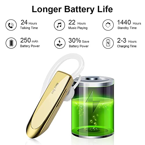 Bluetooth Earpiece Handsfree Earphone New Bee 24 Hrs Phone Call Bluetooth Headset Clear Voice Capture Technology Business In Ear Earbuds With Headset Case for iPhone Series Android Cell Phones Laptop