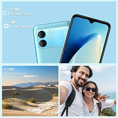 DOOGEE X98 Mobile Phones Sim Free Unlocked, Android 12 Smartphone, 16GB, 1TB Extension, 6.52'' HD+ Display, 4200mAh Battery, 4G Dual SIM Cheap Phone, 8MP+5MP, Face ID, OTG/GPS, UK Version - Blue