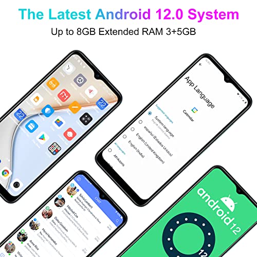 DOOGEE X98 Mobile Phones Sim Free Unlocked, Android 12 Smartphone, 16GB, 1TB Extension, 6.52'' HD+ Display, 4200mAh Battery, 4G Dual SIM Cheap Phone, 8MP+5MP, Face ID, OTG/GPS, UK Version - Blue