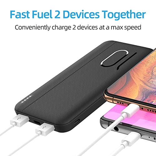 JONKUU Portable Charger 10000mAh, Power Bank Fast Charging External Battery Packs 2 Ports 4.8A Output, Backup for iPhone Samsung Android Mobile Phone Nintendo Switch and Tablets