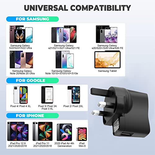 3 Pin Plug Mobile Phone Chargers For Android With Micro Usb Cable, Android Phone Charger With Micro Usb Plug Use As Samsung Chargers Smart Plug Uk, Samsung Phone, Usb Charger Cable Universal Plug.