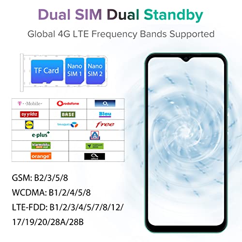Ulefone Mobile Phones SIM Free Unlocked, 7GB RAM 128GB Extension Smartphone, 2023 Note 14, 4G Dual SIM, Android 12 Phone, 4500mAh Battery, Triple Card Slots, 6.52" Screen, 8MP Camera, Midnight Black