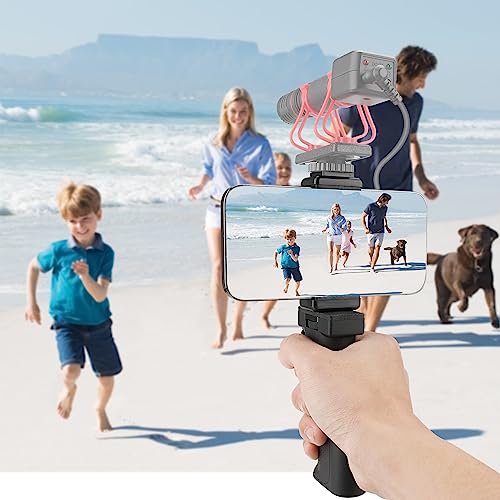 Universal Ergonomic Anti-falling Cell Phone Smartphone Hand Grip Stabilizer w/ Safety Strap, Portable Selfie Stick Handheld Vlogging Holder Mount for 60-85mm Width iPhone Samsung Tracfone Android