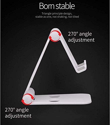 SATIS Cell Phone Stand, Adjustable Cell Phone Holder for Moblie Phone, Foldalbe Desktop Phone Dock Compatible for Iphone and Android. (Black)