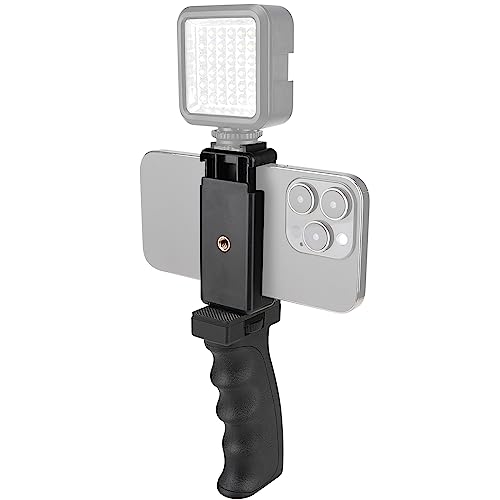 Universal Ergonomic Anti-falling Cell Phone Smartphone Hand Grip Stabilizer w/ Safety Strap, Portable Selfie Stick Handheld Vlogging Holder Mount for 60-85mm Width iPhone Samsung Tracfone Android