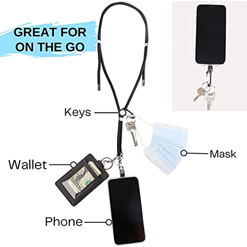 Tmate Phone Lanyard - Adjustable Strap Holder for Cell Phone for Around the Neck Crossbody Carrier Necklace Leash Tether Bag Back Pouch Purse over Neck for iPhone Android Case Accessory Charm