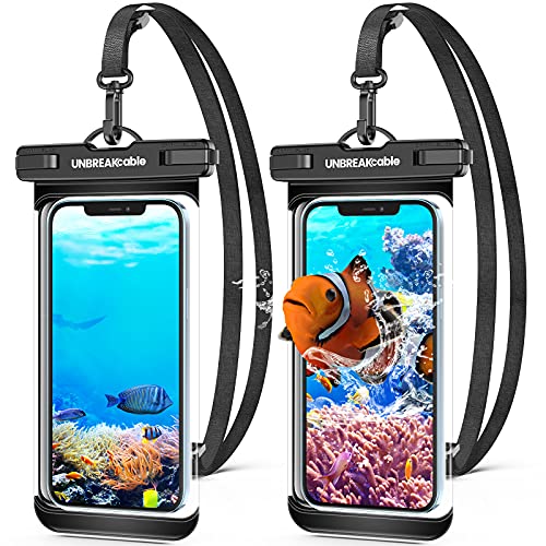 UNBREAKcable Waterproof Phone Case, 2-Pack IPX8 Universal Waterproof Phone Pouch Dry Bag for iPhone 14 13 12 11 Pro Max XR X XS SE 2022 8 Plus Samsung S23 S22 Ultra S21 S10 Huawei P40 Mate 40 up to 7"