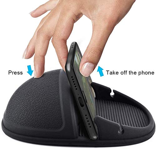 Car Phone Holder, Car Phone Mount Silicone Cell Phone Holder For Car Auto Nonslip Dashboard Mat for iPhone X Car Holder Compatible With iPhone, Samsung, Android Smartphones, GPS Devices & More, Black