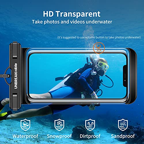 UNBREAKcable Waterproof Phone Case, 2-Pack IPX8 Universal Waterproof Phone Pouch Dry Bag for iPhone 14 13 12 11 Pro Max XR X XS SE 2022 8 Plus Samsung S23 S22 Ultra S21 S10 Huawei P40 Mate 40 up to 7"