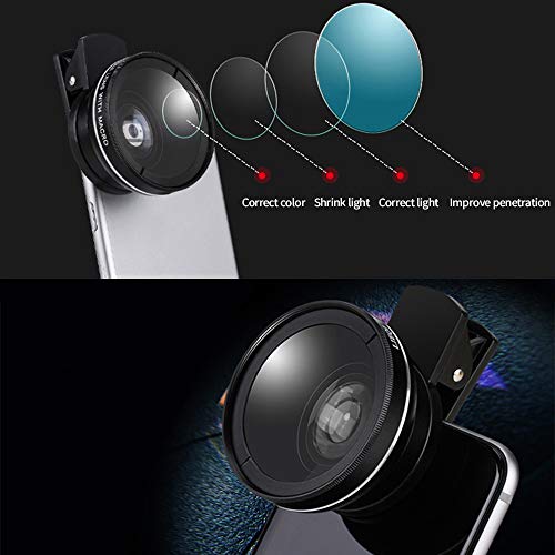 Akls Mobile Phone Lens 0.45X Wide Angle Len & 12.5X Macro HD Clip-on Camera Lens Universal for iPhone Samsung and Most of Android Smartphone