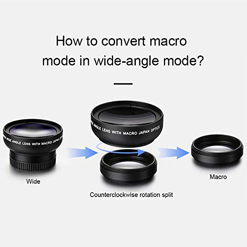 Akls Mobile Phone Lens 0.45X Wide Angle Len & 12.5X Macro HD Clip-on Camera Lens Universal for iPhone Samsung and Most of Android Smartphone