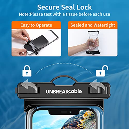 UNBREAKcable Waterproof Phone Case, 2-Pack IPX8 Universal Waterproof Phone Pouch Dry Bag for iPhone 14 13 12 11 Pro Max XR X XS SE 2022 8 Plus Samsung S23 S22 Ultra S21 S10 Huawei P40 Mate 40 up to 7"