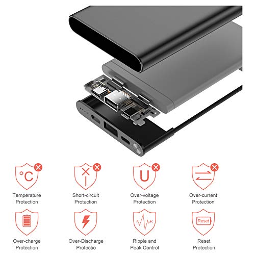 BESTMARS Power Bank Fast Charging USB C PD Portable Charger Slim 10000mAh Back Up Battery Pack Compatible with iPhone 14 13 12 SE iPad Mini & Samsung Galaxy S22 S21 S20 Android Cell Phone & more Black