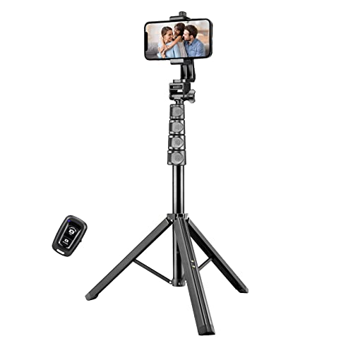 2-in-1 Phone Tripod and Selfie Stick with Remote and Holder