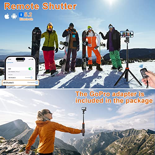 Selfie Stick Tripod with Bluetooth Remote,Ufanore 62"(157cm) Extendable Phone Tripod Stand,Stable Cell Phone Holder Compatible with iPhone 14 Pro Max 13 12/Android Phone/Camera