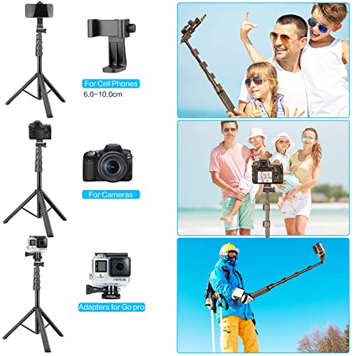 2-in-1 Phone Tripod and Selfie Stick with Remote and Holder