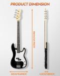 STRICH Full-Size Electric Bass Guitar Starter Kit