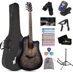 WINZZ 41" Acoustic Guitar Beginner Bundle with Lessons