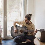 WINZZ 41" Acoustic Guitar Beginner Bundle with Lessons