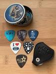 12-Pack Guitar Picks with Tin Box and Holder