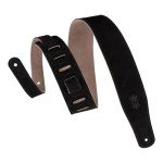 Levy's 2.5" Hand-Brushed Suede Guitar Strap - Black