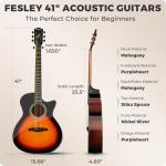 41" Acoustic Guitar Kit for Beginners - Sunburst