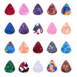Colorful Celluloid Guitar Picks - 12 Pack