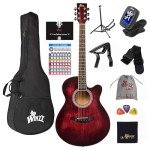 WINZZ 40" Cutaway Acoustic Guitar Starter Bundle