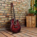 WINZZ 40" Cutaway Acoustic Guitar Starter Bundle