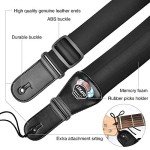 Padded Adjustable Bass Guitar Strap with Pick Holder