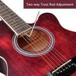 WINZZ 40" Cutaway Acoustic Guitar Starter Bundle