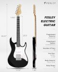 Fesley 39" Electric Guitar Beginner Kit - Black