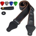 WOGOD Guitar Strap with Picks for Acoustic & Electric