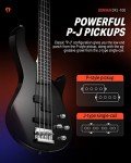 Donner Full-Size 4-String Electric Bass Guitar - Black