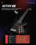 Donner Full-Size 4-String Electric Bass Guitar - Black