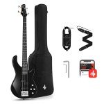 Donner Full-Size 4-String Electric Bass Guitar - Black