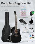 Moukey 41" Acoustic Guitar for Beginners - Black