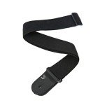 Black 2-Inch Polypropylene Guitar Straps with Leather Ends